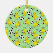 Soccer Chick Pattern Keramisch Ornament (Voorkant)
