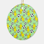 Soccer Chick Pattern Keramisch Ornament (Links)