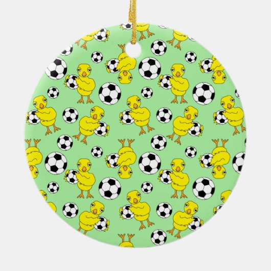 Soccer Chick Pattern Keramisch Ornament (Achterkant)