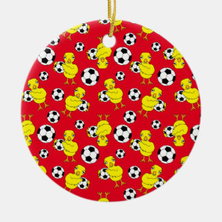 Soccer Chick Pattern Keramisch Ornament