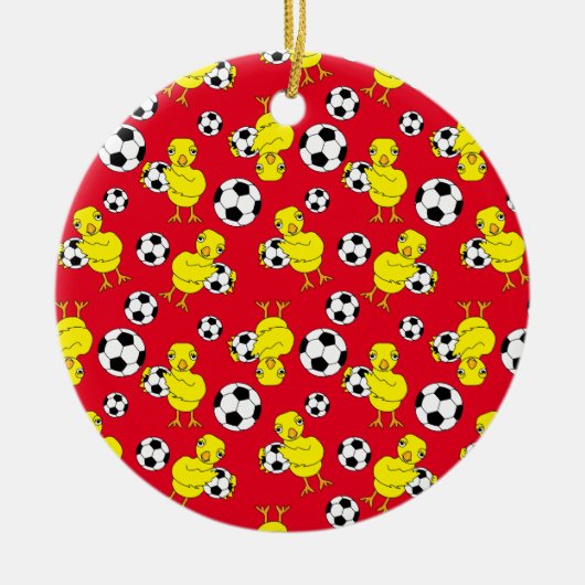 Soccer Chick Pattern Keramisch Ornament (Voorkant)