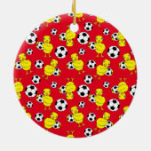Soccer Chick Pattern Keramisch Ornament (Achterkant)