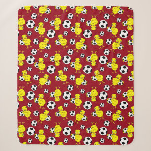 Soccer Chick Pattern Sherpa Deken