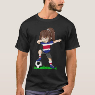 Soccer Costa Rica Jersey Flag Football Girls Women T-shirt