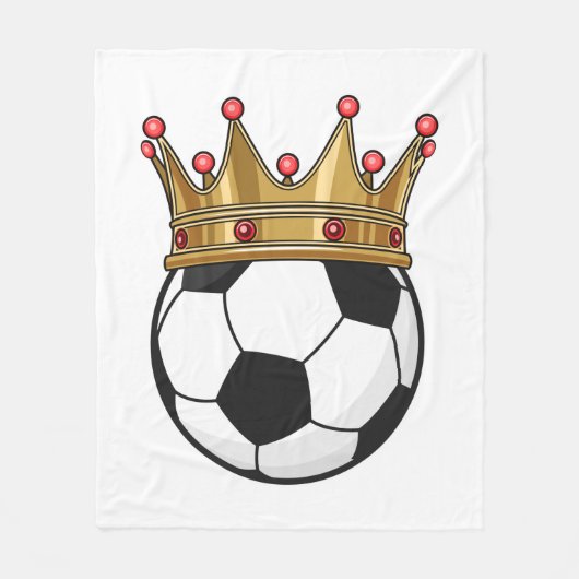 Soccer Crown King Fleece Deken (Voorkant)
