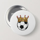 Soccer Crown King Ronde Button 7,6 Cm (Voorkant /achterkant)
