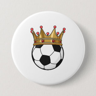 Soccer Crown King Ronde Button 7,6 Cm