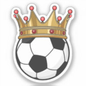 Soccer Crown King Sticker (Voorkant)