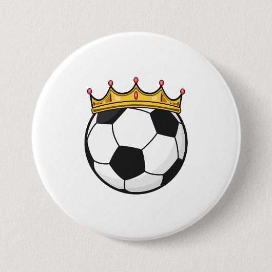 Soccer Crown Queen Ronde Button 7,6 Cm (Voorkant)