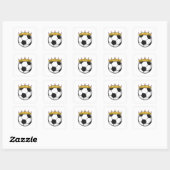Soccer Crown Queen Vierkante Sticker (Vel)