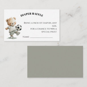 Soccer Diaper Raffle Card A Little All-Star Informatiekaartje
