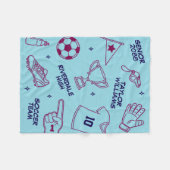 Soccer Doodle Pattern Custom Text Senior Gift Fleece Deken (Voorkant (Horizontaal))