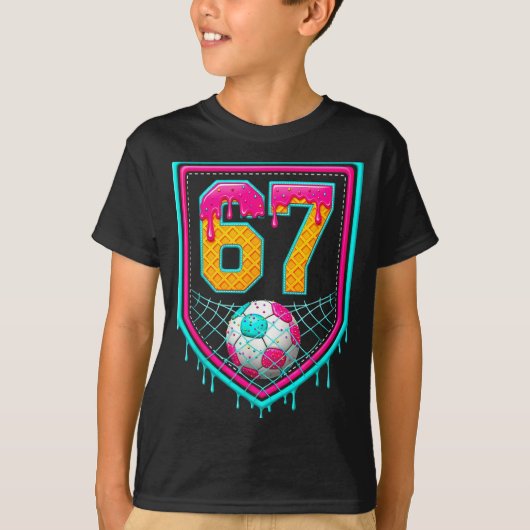 Soccer Drip Number 67 Soccer Player T-shirt (Voorkant)