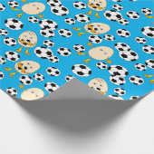 Soccer Egghead Pattern Cadeaupapier (Hoek)