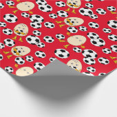 Soccer Egghead Pattern Cadeaupapier (Hoek)