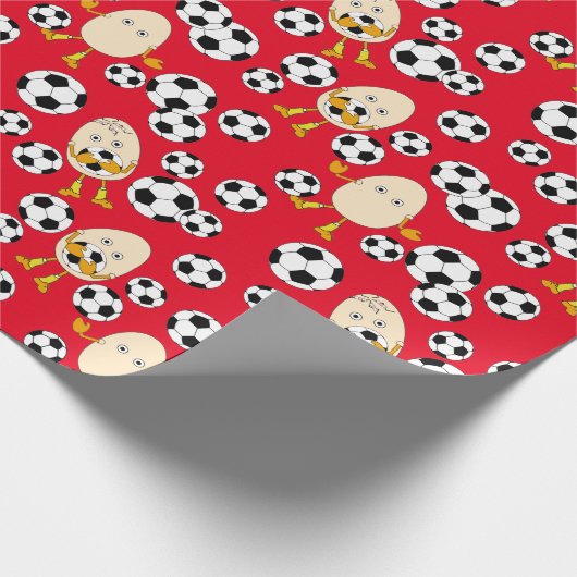 Soccer Egghead Pattern Cadeaupapier (Hoek)