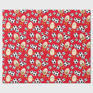Soccer Egghead Pattern Cadeaupapier