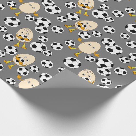 Soccer Egghead Pattern Cadeaupapier (Hoek)