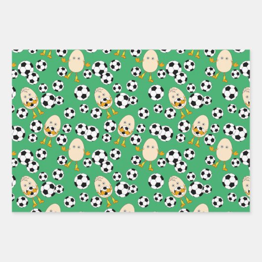 Soccer Egghead Pattern Inpakpapier Vel (Voorkant 3)