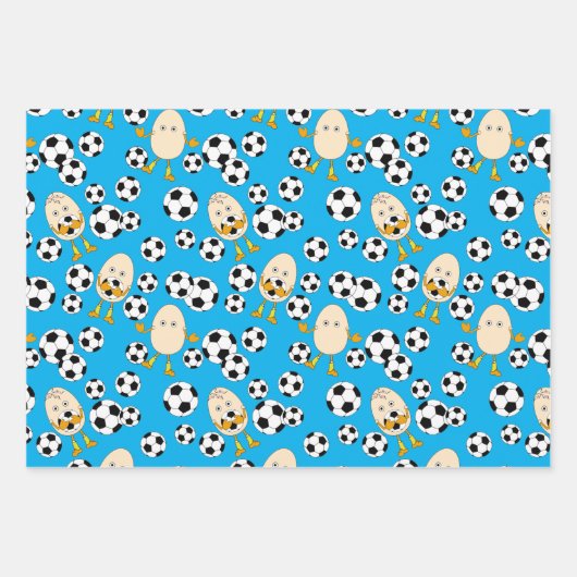 Soccer Egghead Pattern Inpakpapier Vel (Voorkant 2)