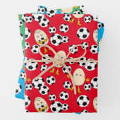 Soccer Egghead Pattern Inpakpapier Vel (In situ)