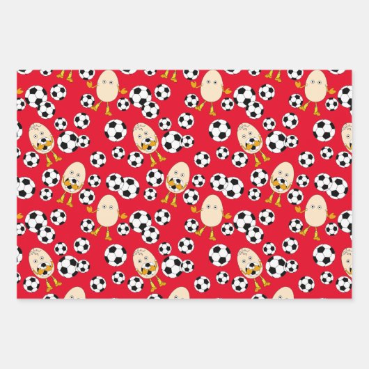 Soccer Egghead Pattern Inpakpapier Vel (Voorkant)
