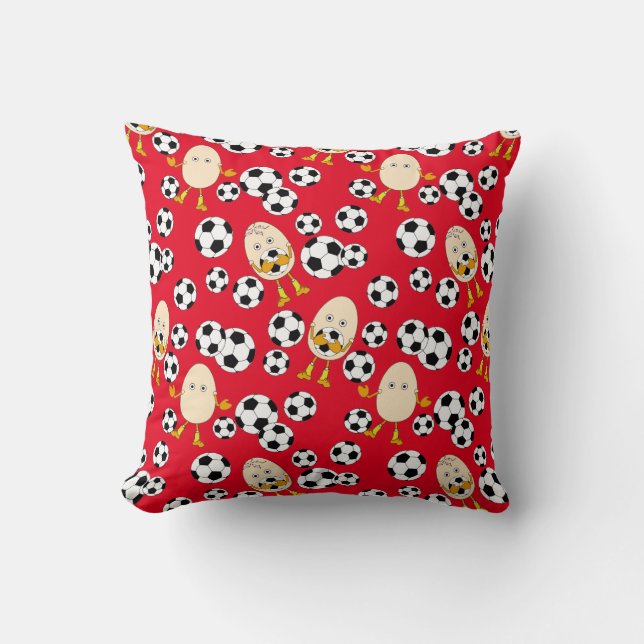 Soccer Egghead Pattern Kussen (Voorkant)