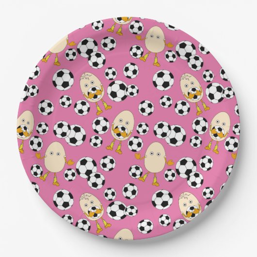 Soccer Egghead Pattern Papieren Bordje (Voorkant)