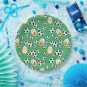 Soccer Egghead Pattern Papieren Bordje (Feest)