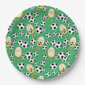 Soccer Egghead Pattern Papieren Bordje (Voorkant)