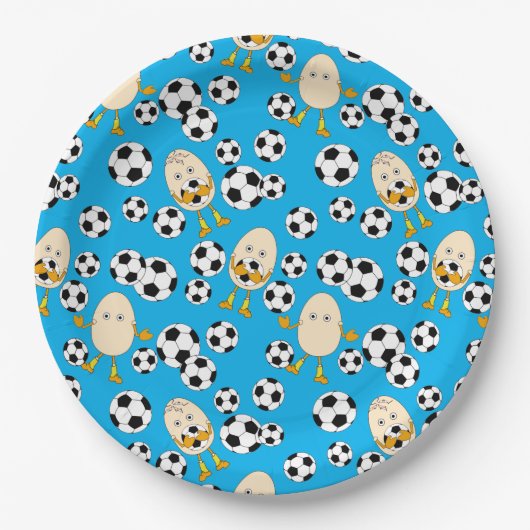 Soccer Egghead Pattern Papieren Bordje (Voorkant)