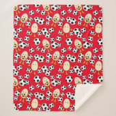 Soccer Egghead Pattern Sherpa Deken (Voorkant)