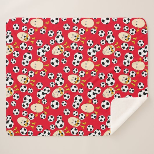 Soccer Egghead Pattern Sherpa Deken (Voorkant (horizontaal))