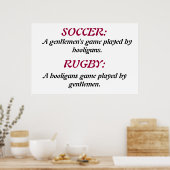 SOCCER EN RUGBY. POSTER (Keuken)