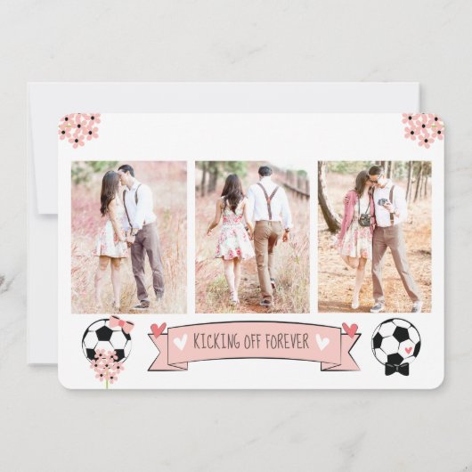 Soccer Enregistrer la date Mariage Invitations 4 P (Dos)