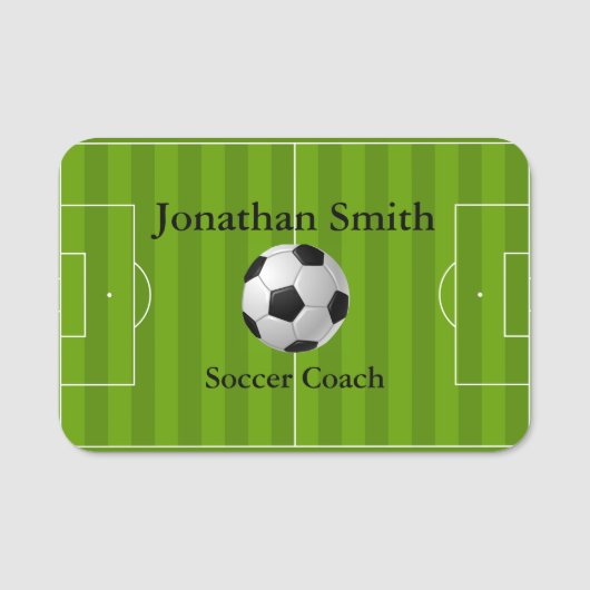 Soccer Field Ball Design Name Tag (Voorkant)