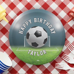 Soccer Field Football Sports Happy Birthday Papieren Bordje