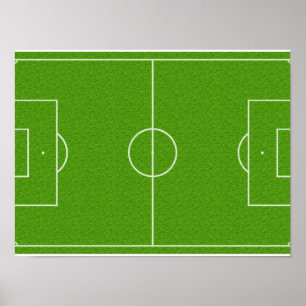 Soccer Field Pattern op Grass Poster