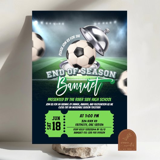 Soccer Fin de saison Banquet Party Invitation