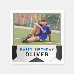 Soccer Football Ball Boy Foto Birthday Party Servet