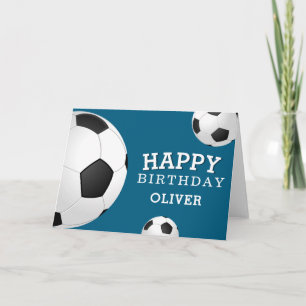Soccer Football Balls Sports Happy Birthday Kinder Kaart