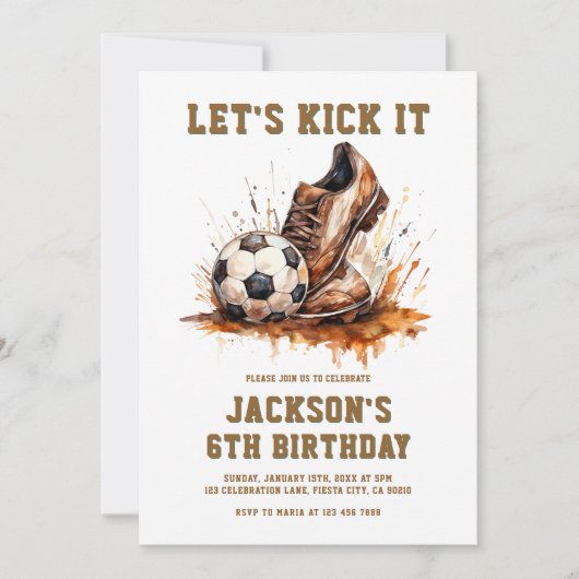 Soccer Football Birthday Invitation (Devant)