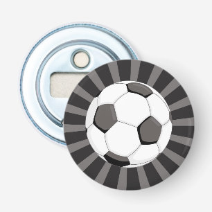 Soccer Football Black Grey Rays   Sport Button Flesopener