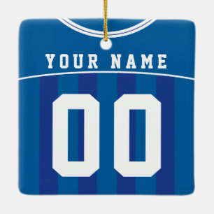 Soccer Football Jersey Name & Number Sjabloon Keramisch Ornament