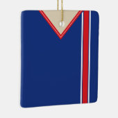 Soccer Football Jersey Sjabloon Ornament, Blue Red Keramisch Ornament (Rechts)