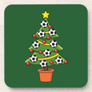 Soccer Football kerstboom Bier Onderzetter