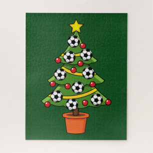Soccer Football kerstboom Legpuzzel