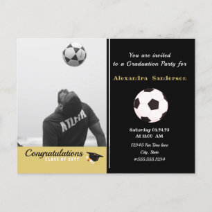 Soccer Football player afstuderen Foto party Briefkaart