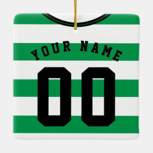 Soccer Football Rugby Jersey Name Number Sjabloon Keramisch Ornament