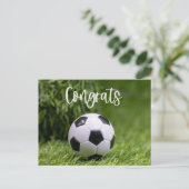 Soccer Gefeliciteerd met speler en Soccer fan Briefkaart (Staand voorkant)